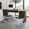 Marc Vinage Black Faux Leather and Brushed Stainless Steel Dining Room Chairs - Set of 2 01 - Marc Vinage Black Faux Leather and Brushed Stainless Steel Dining Room Chairs - Set of 2 01