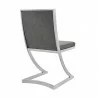 Marc Vintage Gray Faux Leather and Brushed Stainless Steel Dining Room Chairs - Set of 2 07 - Marc Vintage Gray Faux Leather and Brushed Stainless Steel Dining Room Chairs - Set of 2 07