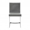 Marc Vintage Gray Faux Leather and Brushed Stainless Steel Dining Room Chairs - Set of 2 05