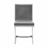 Marc Vintage Gray Faux Leather and Brushed Stainless Steel Dining Room Chairs - Set of 2 05 - Marc Vintage Gray Faux Leather and Brushed Stainless Steel Dining Room Chairs - Set of 2 05