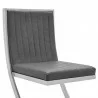 Marc Vintage Gray Faux Leather and Brushed Stainless Steel Dining Room Chairs - Set of 2 04 - Marc Vintage Gray Faux Leather and Brushed Stainless Steel Dining Room Chairs - Set of 2 04