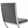 Marc Vintage Gray Faux Leather and Brushed Stainless Steel Dining Room Chairs - Set of 2 03 - Marc Vintage Gray Faux Leather and Brushed Stainless Steel Dining Room Chairs - Set of 2 03
