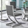 Marc Vintage Gray Faux Leather and Brushed Stainless Steel Dining Room Chairs - Set of 2 01