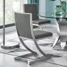 Marc Vintage Gray Faux Leather and Brushed Stainless Steel Dining Room Chairs - Set of 2 01 - Marc Vintage Gray Faux Leather and Brushed Stainless Steel Dining Room Chairs - Set of 2 01