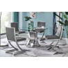 Armen Living Marc Vintage Faux Leather And Brushed Stainless Steel Dining Room Chairs