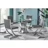 Armen Living Marc Vintage Faux Leather And Brushed Stainless Steel Dining Room Chairs - Armen Living Marc Vintage Faux Leather And Brushed Stainless Steel Dining Room Chairs