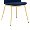 Messina Modern Blue Velvet and Gold Metal Leg Dining Room Chairs - Set of 2 07