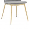 Messina Modern Gray Velvet and Gold Metal Leg Dining Room Chairs - Set of 2 05