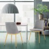 Messina Modern Gray Velvet and Gold Metal Leg Dining Room Chairs - Set of 2