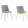 Messina Modern Gray Velvet and Gold Metal Leg Dining Room Chairs - Set of 2 01