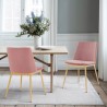 Messina Modern Pink Velvet and Gold Metal Leg Dining Room Chairs - Set of 2 01
