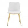 Messina Modern White Velvet and Gold Metal Leg Dining Room Chairs - Set of 2 04