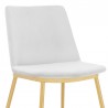 Messina Modern White Velvet and Gold Metal Leg Dining Room Chairs - Set of 2 05