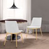 Messina Modern White Velvet and Gold Metal Leg Dining Room Chairs - Set of 2 0