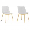 Messina Modern White Velvet and Gold Metal Leg Dining Room Chairs - Set of 2 01