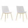 Messina Modern White Velvet and Gold Metal Leg Dining Room Chairs - Set of 2 01