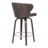 Armen Living Mynette 26" Swivel Brown Faux Leather Bar Stool 003