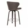 Armen Living Mynette 26" Swivel Brown Faux Leather Bar Stool 003 - Armen Living Mynette 26" Swivel Brown Faux Leather Bar Stool 003