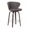 Armen Living Mynette 26" Swivel Brown Faux Leather Bar Stool 001