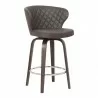 Armen Living Mynette 26" Swivel Brown Faux Leather Bar Stool 001 - Armen Living Mynette 26" Swivel Brown Faux Leather Bar Stool 001