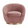 Mitzy Blush Velvet Swivel Accent Chair with Gold Base 1