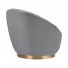 Mitzy Gray Velvet Swivel Accent Chair with Gold Base 6