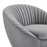 Mitzy Gray Velvet Swivel Accent Chair with Gold Base 5