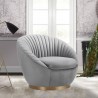 Mitzy Gray Velvet Swivel Accent Chair with Gold Base 7