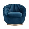 Mitzy Navy Velvet Swivel Accent Chair with Gold Base 2