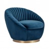 Mitzy Navy Velvet Swivel Accent Chair with Gold Base 1
