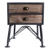 Mathis Industrial 2-Drawer End Table in Industrial Grey and Pine Wood - Front