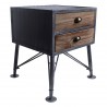 Mathis Industrial 2-Drawer End Table in Industrial Grey and Pine Wood - Angled