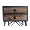 Mathis Industrial 2-Drawer End Table in Industrial Grey and Pine Wood - Dresser Close-Up