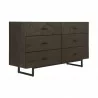 Armen Living Marquis 6 Drawer Oak Wood Dresser with Black Metal Legs Side View - Armen Living Marquis 6 Drawer Oak Wood Dresser with Black Metal Legs Side View