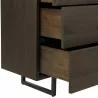 Armen Living Marquis 6 Drawer Oak Wood Dresser with Black Metal Legs Open View - Armen Living Marquis 6 Drawer Oak Wood Dresser with Black Metal Legs Open View
