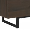 Armen Living Marquis 6 Drawer Oak Wood Dresser with Black Metal Legs Bottom View