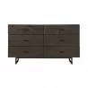 Armen Living Marquis 6 Drawer Oak Wood Dresser with Black Metal Legs Front - Armen Living Marquis 6 Drawer Oak Wood Dresser with Black Metal Legs Front