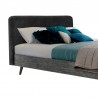 Armen Living Mohave Mid-Century Tundra Gray Acacia Platform Bed Side