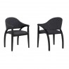 Meadow Contemporary Dining Chair in Black Brush Wood Finish and Charcoal Fabric - Set of 2