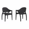 Meadow Contemporary Dining Chair in Black Brush Wood Finish and Charcoal Fabric - Set of 2 - Meadow Contemporary Dining Chair in Black Brush Wood Finish and Charcoal Fabric - Set of 2