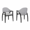 Meadow Contemporary Dining Chair in Black Brush Wood Finish and Grey Fabric - Set of 2 - Meadow Contemporary Dining Chair in Black Brush Wood Finish and Grey Fabric - Set of 2