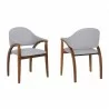 Meadow Contemporary Dining Chair in Walnut Wood Finish and Grey Fabric - Set of 2 - Meadow Contemporary Dining Chair in Walnut Wood Finish and Grey Fabric - Set of 2