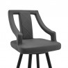 Armen Living Maxen Gray Faux Leather And Black Metal Swivel Counter Stool 005