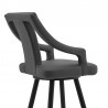 Armen Living Maxen Gray Faux Leather And Black Metal Swivel Counter Stool 004