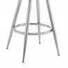 Armen Living Maxen Gray Faux Leather And Brushed Stainless Steel Swivel Counter Stool  08