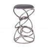 Armen Living Medley Contemporary Bar Height Barstool In Brushed Stainless Steel Finish And Gray Faux Leather  001