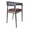 Armen Living Macey Modern Dining Chair In Industrial Gray And Brown Fabric With Pine Wood 03