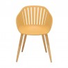 Nassau Outdoor Arm Dining Chairs in Honey Yellow Finish with Wood legs- Set of 2 2