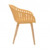 Nassau Outdoor Arm Dining Chairs in Honey Yellow Finish with Wood legs- Set of 2 4