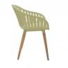 Nassau Outdoor Arm Dining Chairs in Sage Green Finish with Wood legs- Set of 2 2